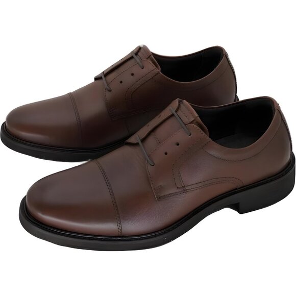 Johnston Murphy Beasley Cap Toe Oxfords Full Grain Leather Brown Size 10 M - Picture 2 of 6